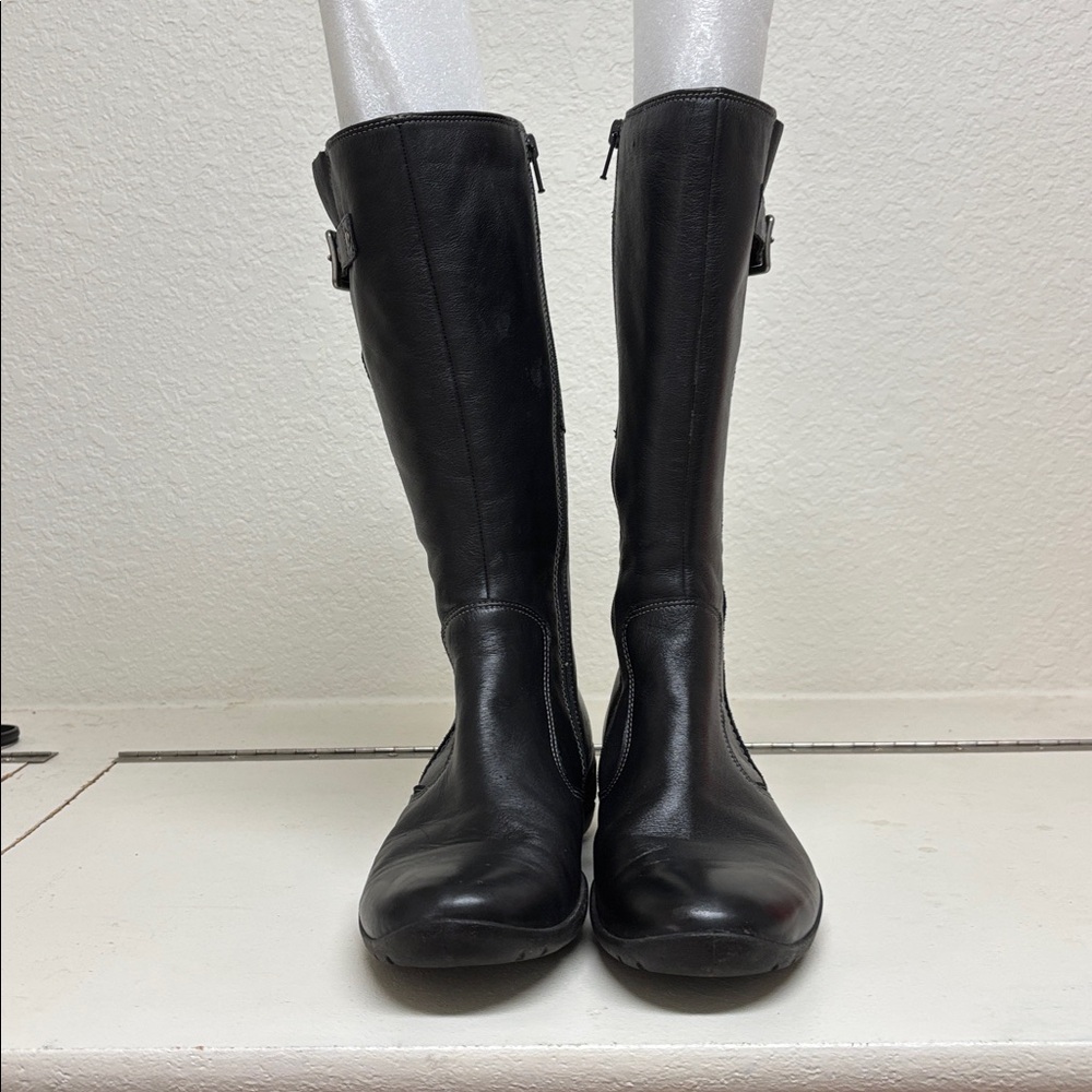 Ecco Sleek Black Calf High Leather Boots